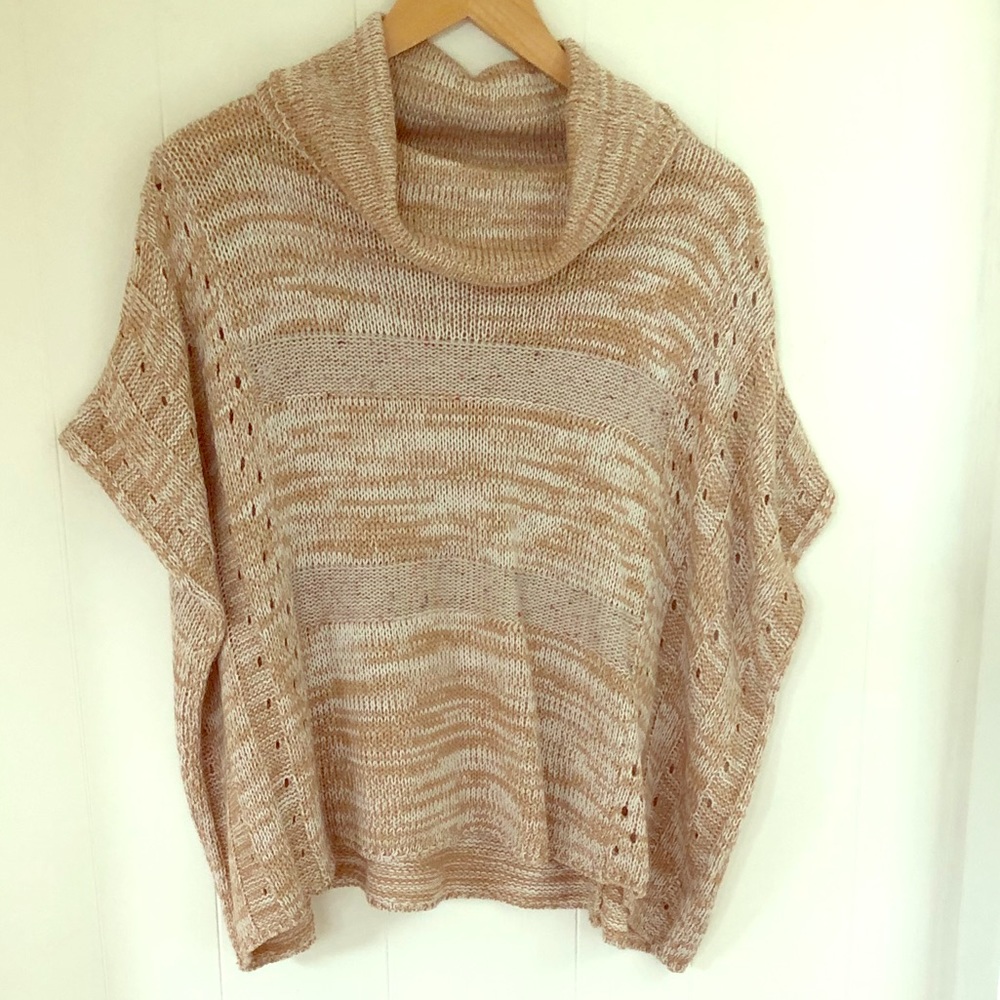 Poof!  Cowlneck sweater Poncho